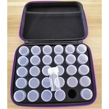 

30 Bottles Diamond Painting Box Diamond Embroidery Tools Container Storage Box Carry Case Holder Hand Bag Zipper