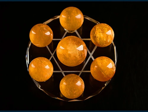ナチュラルイエロークリスタルボールセブンボールバーストのアイスランドクリスタル装飾品 Stones Aliexpress