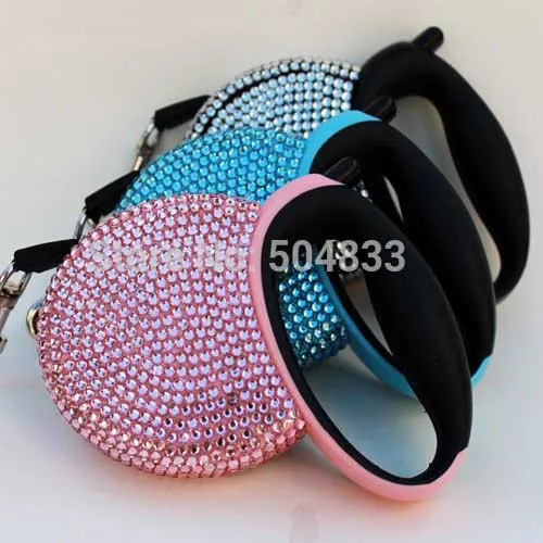 rhinestone retractable dog leash