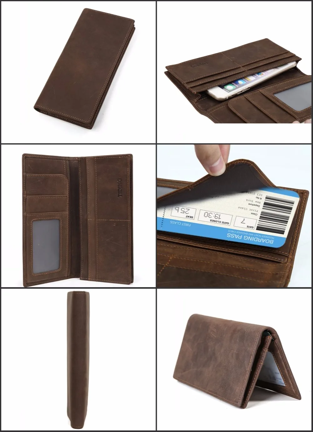TIDING RFID мужской кожаный кошелек с держателем для кредитных карт чехол фото