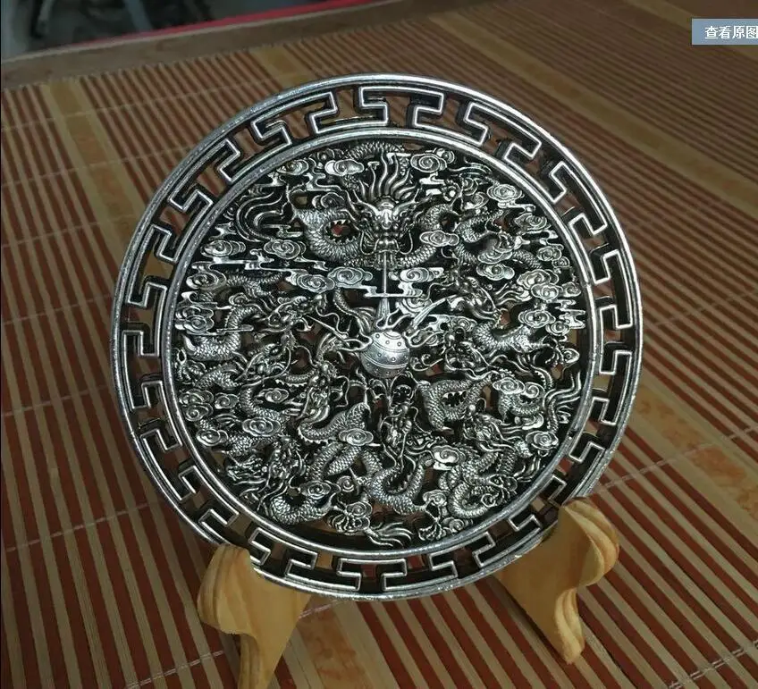 

Китайский большой знак тонкой работы, белая медь, серебро, Коулун xiangyun