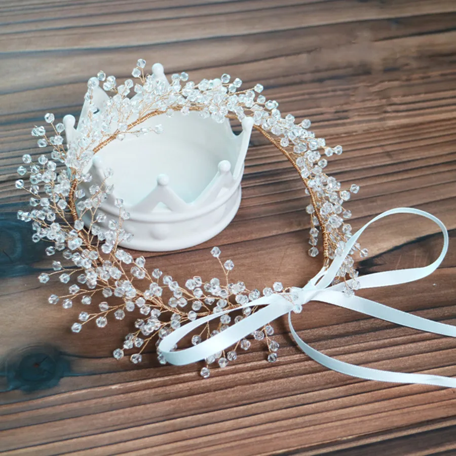 

1pc/lot Bridal Crystal Hair Accessories For Women Headband hair band barrettes Crown Handmade Fairy Headpiece Parting Jewelry