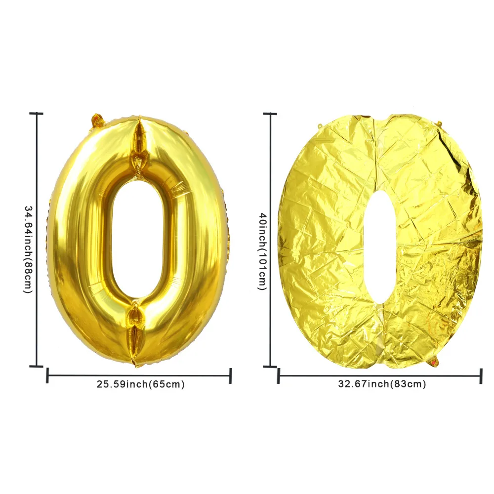 40 дюймов золото/серебро/розовый/синий номер фольги шары большой цифры гелиевые шарики свадебные украшения день рождения поставки