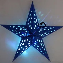 

BP Home Decor Christmas Tree Party decoration Hanging Pentagram Lamp Shade Paper Star Decorations Xmas Tree QF20-