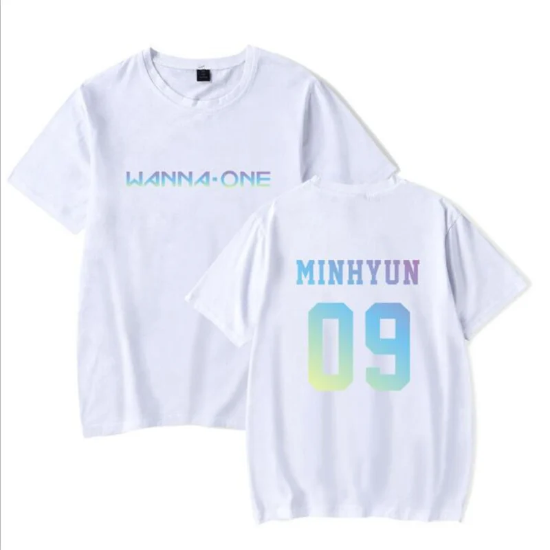 

Korean Fashion KPOP WANNA ONE To Be One Album T Shirt Women Member Name Print O-Neck Short Sleeve Cotton T-Shirt Camisetas Mujer