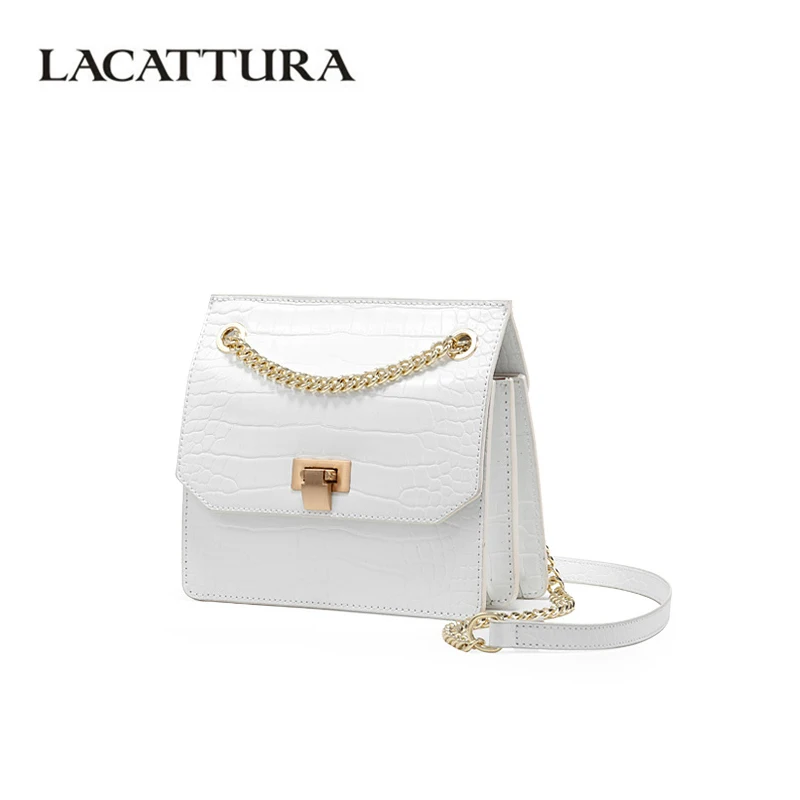 

LACATTURA Fashion Women Shoulder Handbag Summer Designer Small Bag Ladie Crossbody Bag Chain Crocodile Pattern Luxury Women Bags