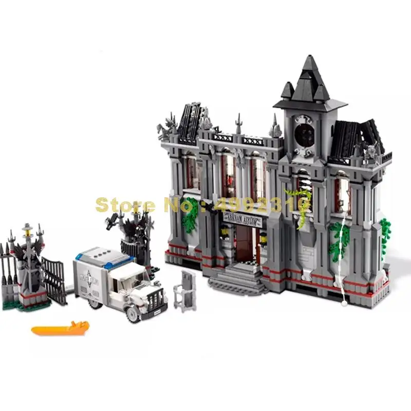 

7124 1619pcs super heroes batman arkham asylum breakout 8 figures building block 10937 Bricks Toy