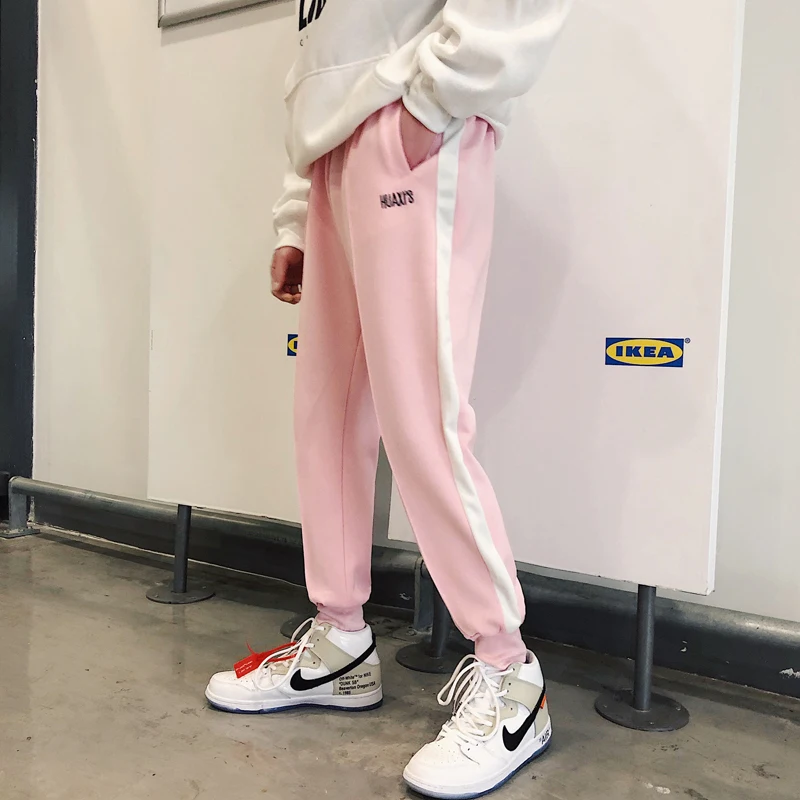 Fashion Casual Men's Trousers Spring And Autumn New S-2XL Webbing Hip Hop Loose Feet Pants Tricolor Personality Youth Popular
