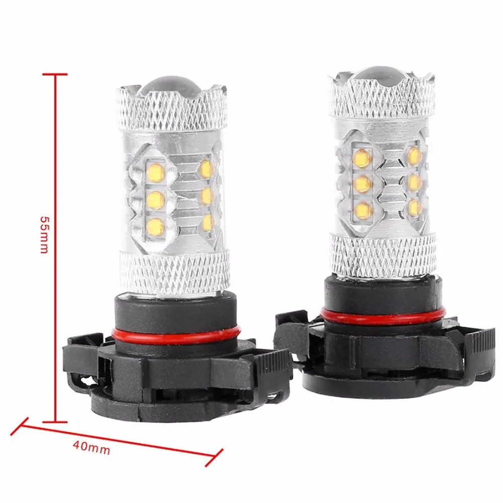 2 шт 12 V-24 V 80 W PSY24W высокой мощности XBD CREE чипы светодиодный желтый или белый индикаторные лампы для BMW и других автомобилей CANBUS без ошибок