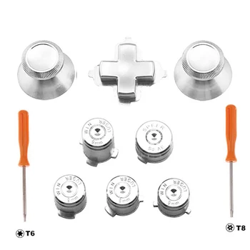 

Silver Metal Thumbstick Joystick Analog Cap Bullet ABXY Guide Button D-Pad Dpad Button Screw Driver For Xbox one Controller