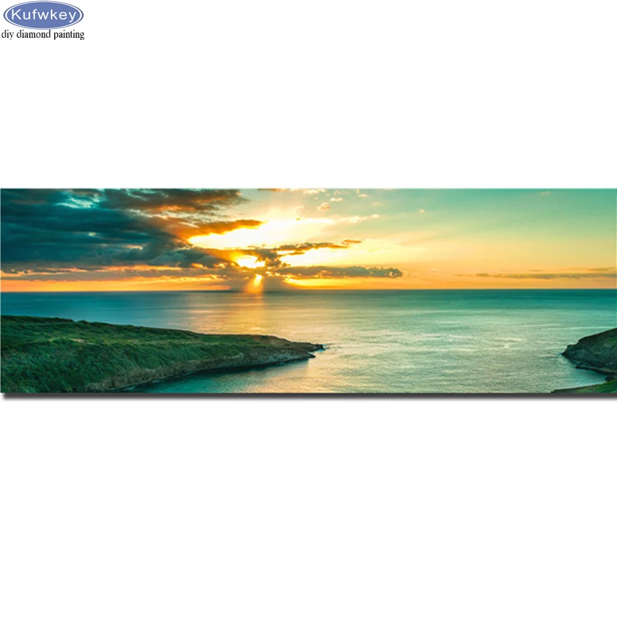 

5D diy Diamond painting Sunset seascape Diamond Embroidery mosaic full square/round cross stitch for Sitting Room Home Decor