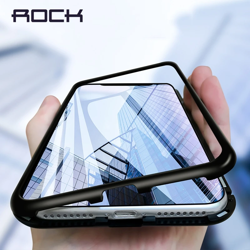 ROCK ультра Магнитный чехол для iPhone X XS Max XR металлический автоматический