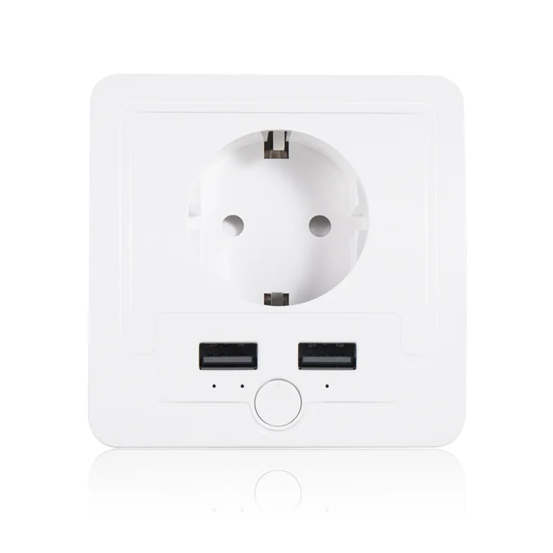 

Smart Home EU wifi Smart Dual USB Port Wall Charger Adapter 15A Electrical Plug Socket Power Outlet work with Alexa/google home
