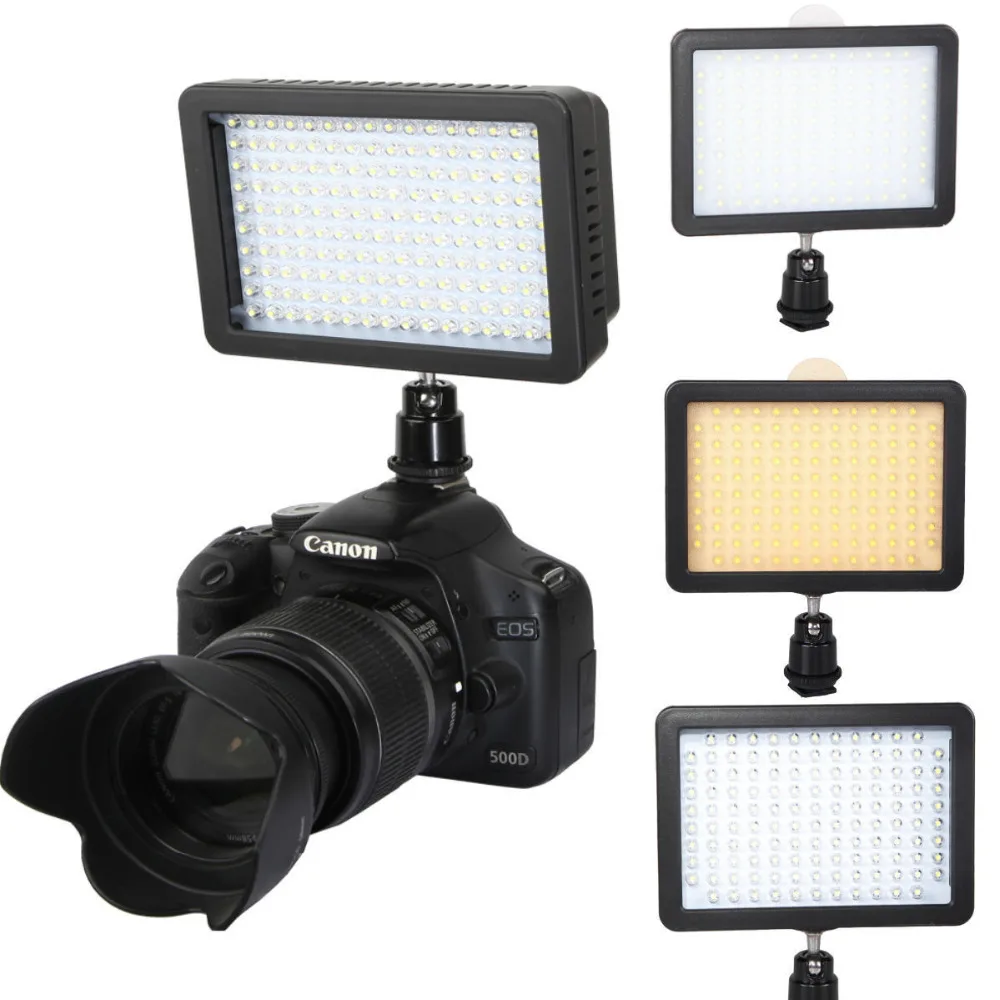 JinTu W126 126pcs LED Video Light 3200K/6000k for Canon Nikon Sony Pentax DSLR Camera SLR DV