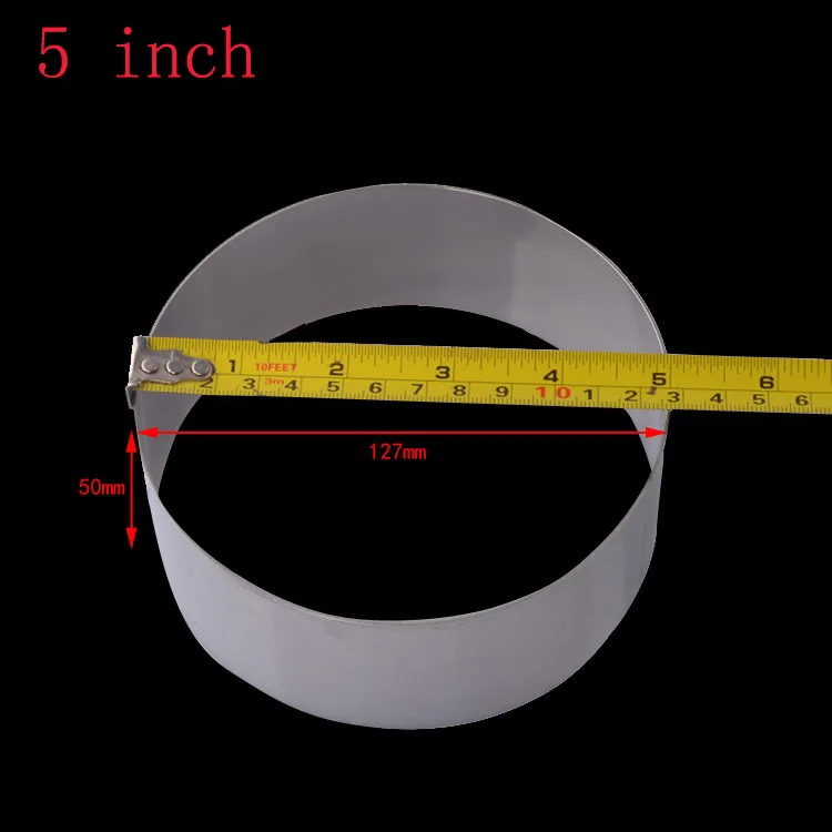 1 шт. 3,5-14 дюймов опционально нержавеющая сталь круглые мусс кольца из нержавеющей стали формы для резки торта выпечки кольца Tiramisu формы - Цвет: 5 inch