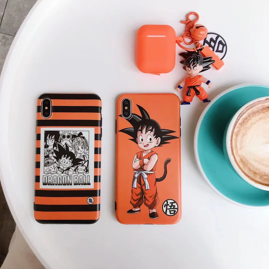 

Cute Cartoon Dragon Ball GoKu light doll for airpods Bluetooth wireless headset Case For iPhone X XS Keychain Cover Coque