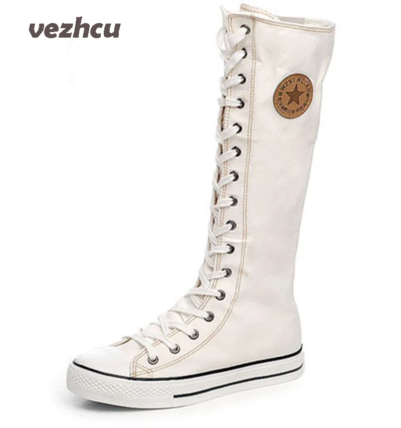 knee high canvas boots