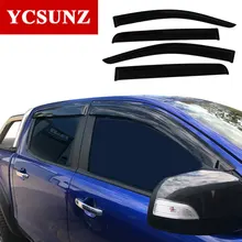 2012-2017 Coche Deflectores De Ventana Para Ford Ranger T6 T7 Negro Car Vent Visor Deflector de Viento Para Ford Ranger Wildtrak Ycsunz