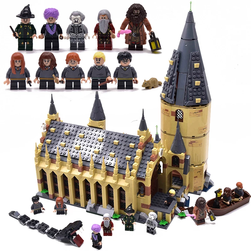 

New Harri Potter Serices Hogwarts Great Hall Compatibility Legoing Harry 75954 Potter Building Blocks Bricks Toys Gift Christmas