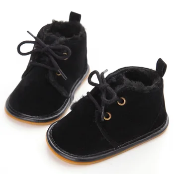

Delebao Brand Unique Winter Warm Baby Boots Non-slip Lace-up Pure Cotton Hook & Loop Sole Baby Shoes