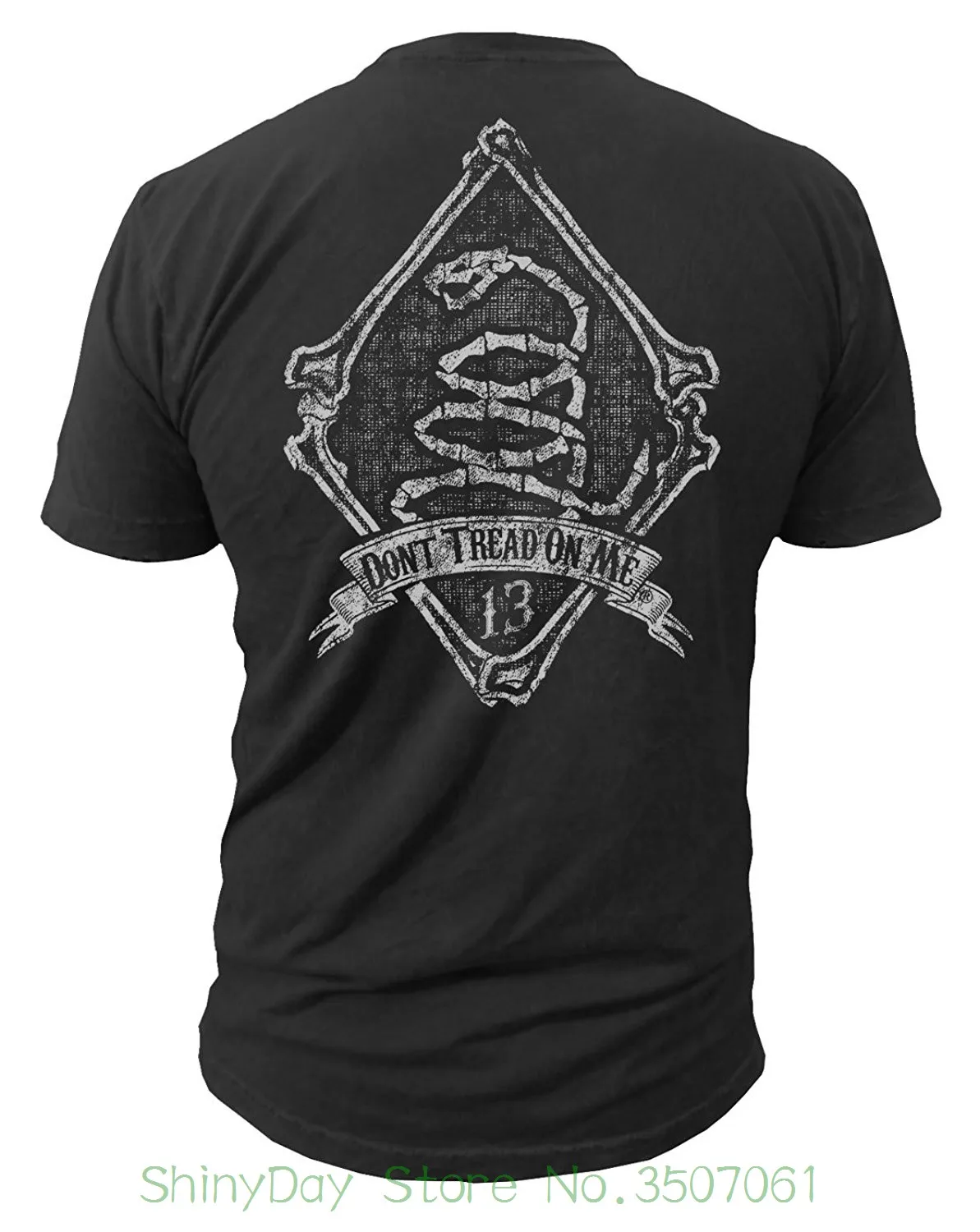 

Printed T Shirt Short Sleeve Men Don't Tread On Me " Black Viper " Men's Vintage T-shirt Dtom Clothing