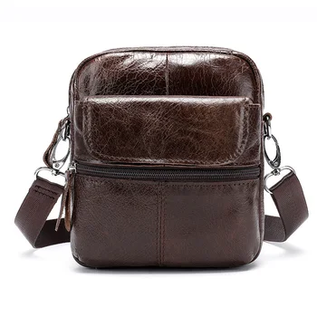 

2019 New Arrival Flap Genuine Leather Shoulder Bags Single Fashion Vintage Men Messenger Bag Small Male Casual Crossbody Bag 50