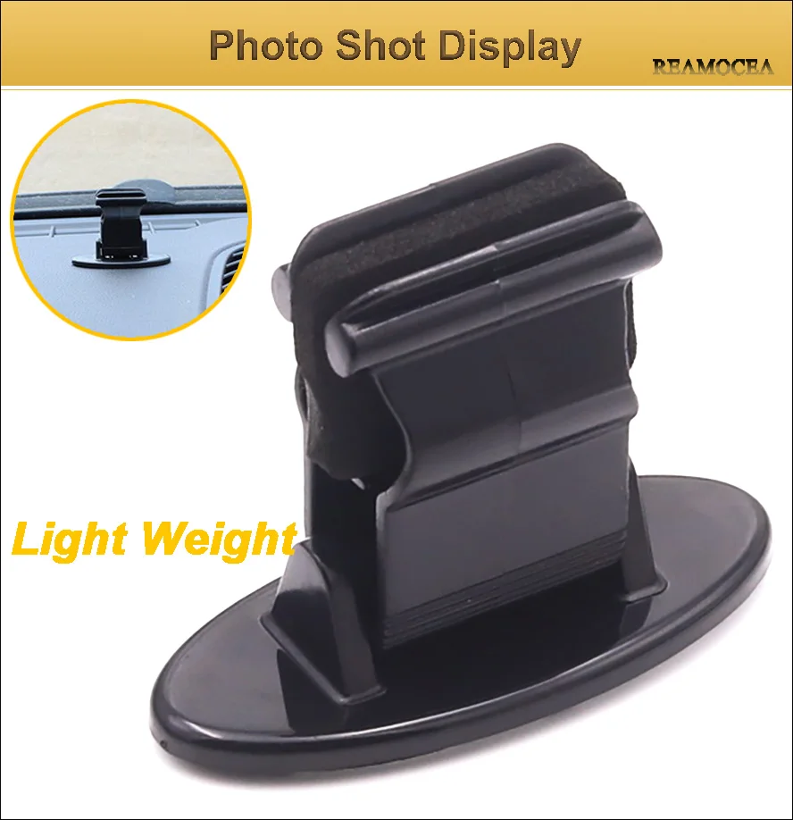 Reamocea Car Interior Mini 180 Degree Rotating Card Glasses Ticket Holder Mount Clip Bill Organizer Gas Door Guard Card Folder (11)
