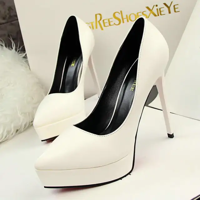BIGTREE Ladies Sexy 12 cm High Heels Platform Pumps Spring/Autumn Fashion Women Wedding Party