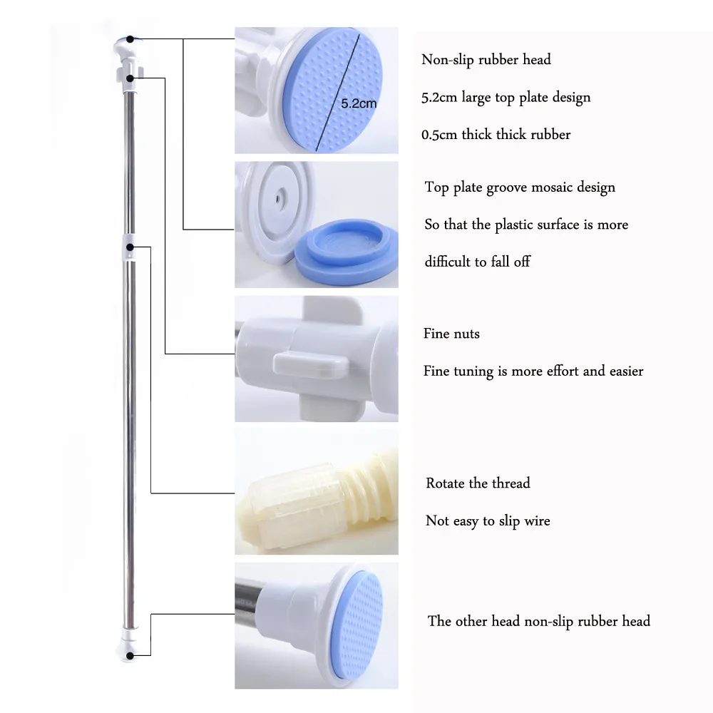 Телескопический рельса для душевой занавески выдвижной 70-120 см сверхмощный стальной стержень выдвижной Полюс инструменты для душевой занавески