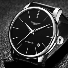 GUANQIN mecánico Automático Para Hombre Relojes de Primeras Marcas de Lujo Relogio masculino Impermeable Correas de reloj de Cuero de Moda Ultra-delgado