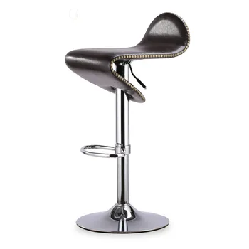 

Bar Chair Lifting and Rotating High Chair Bar Front Desk Cashier Swivel Chair Fashion Metal Plating Footrest and Handle Bar