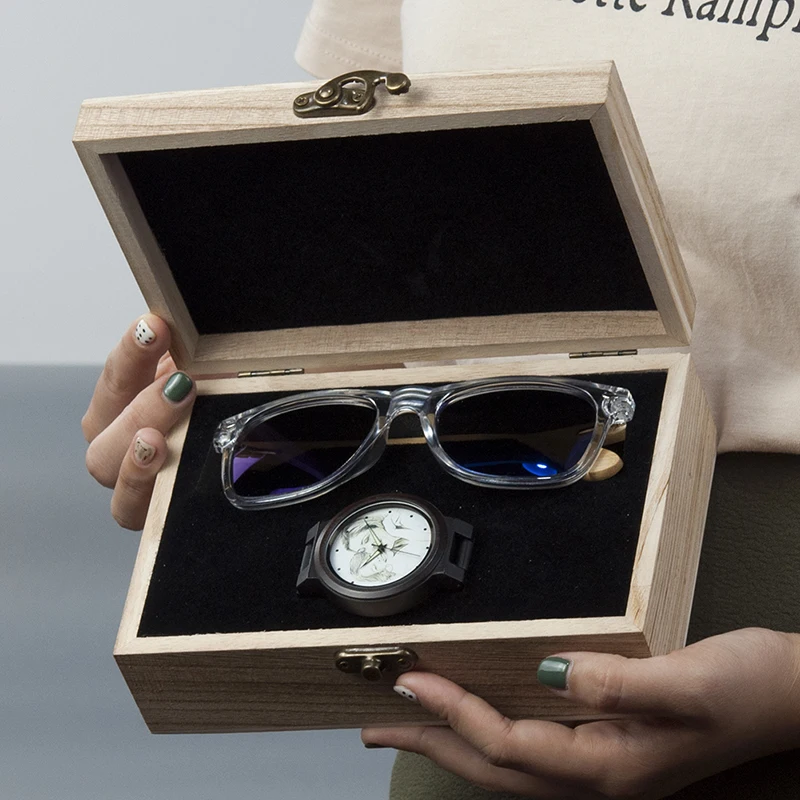 BOBO BIRD Custom Wood watch and Sunglasses Men Women Watches Luxury Idea Gifts with Wooden Box erkek kol saati