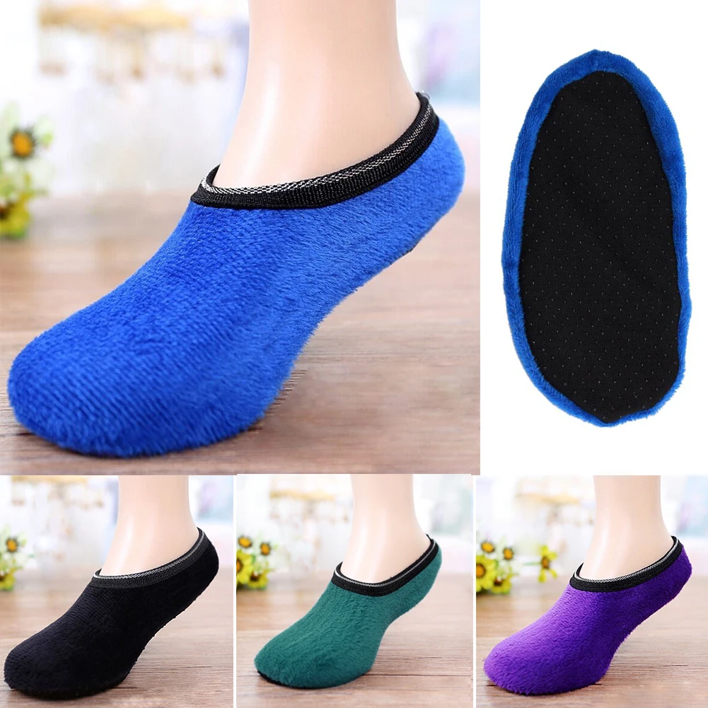 

NEW Comfortable Socks Women Men Unisex Indoor Household Slipper Non-Slip Fleece Gripper Slippers Socks #137