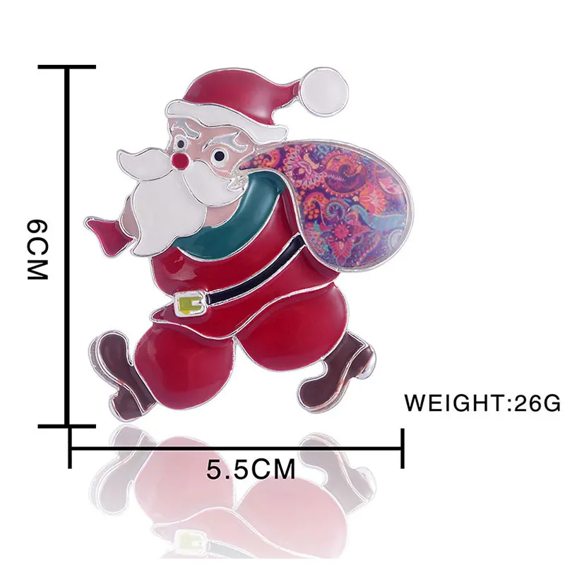 Colourful Christmas Santa Father Christmas Pin Badge Brooch
