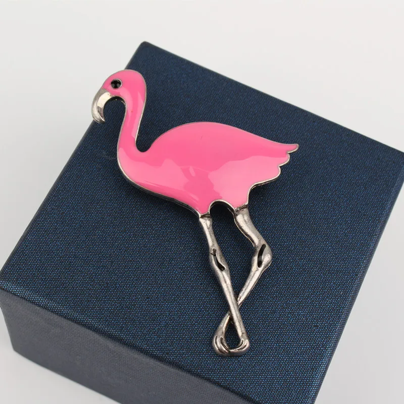 

1pc Trendy Woman Brooches Exclusive Vintage Metal Enamel Flamingo Brooch Pins Women Jewelry Accessroies