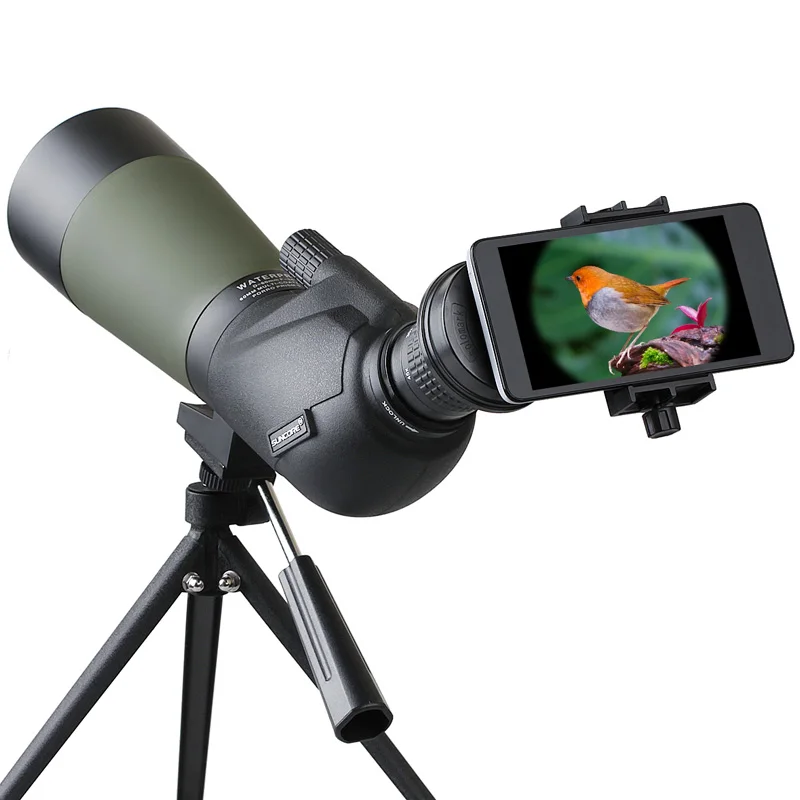15-45X60 Professional Monocular Hunting Telescope HD Holographic Spotting Scope Waterproof with Desk Tripod Professional