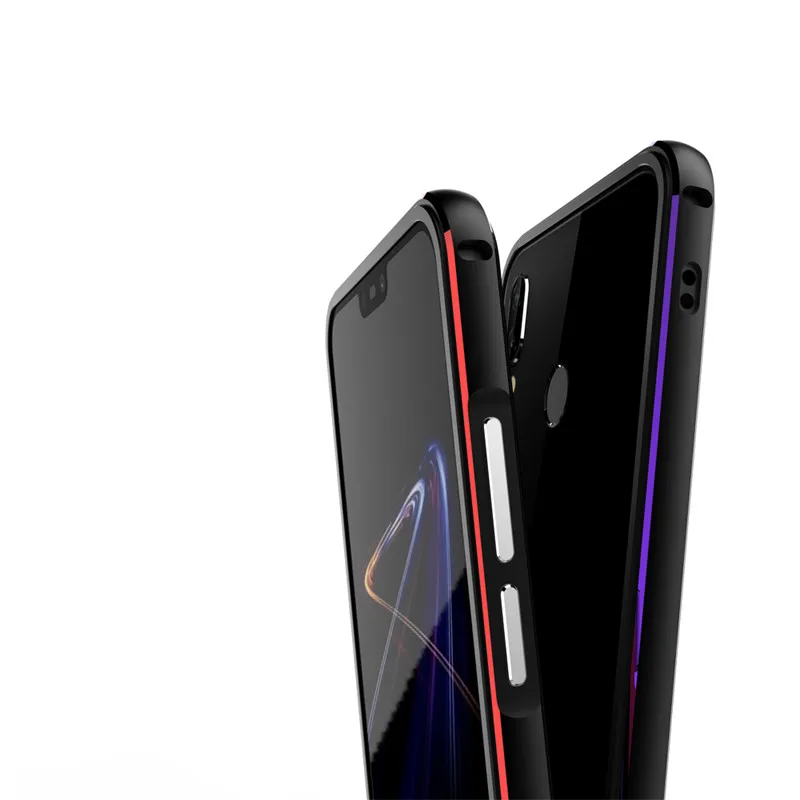 Huawei P 20 P20 Pro Bumper Luxury Glitter Metal Bumper Frame Case Cover for Huawei P20 P20Pro Aluminum Frame Protector + Film