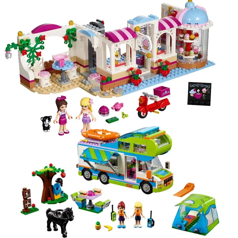 

Girls Series Mia's Camper Van Ice Cream Shop House Model Building Brick Blocks Toys For girl Friends Compatible with Legoing
