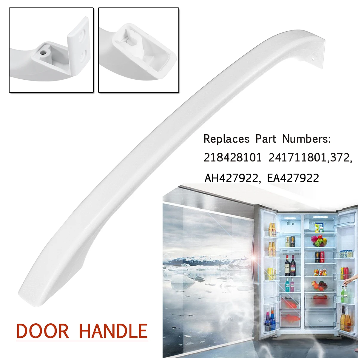 

1pcs White Door Handle Replacemet for Frigidaire Refrigerator PS427922 White Black