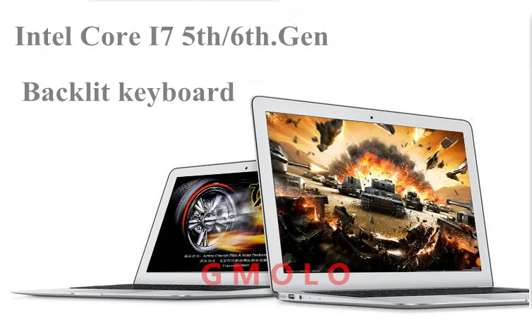 Ноутбук GMOLO алюминиевый ультрабук экран 13 3 дюйма Core I7 клавиатура 6-го поколения с
