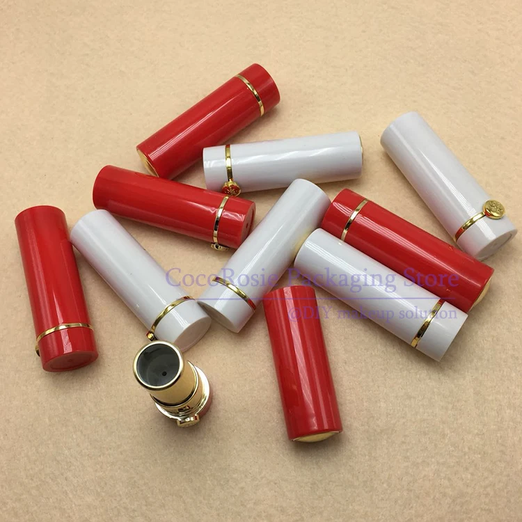 (30 pieces/lot) Empty Lipstick Tube Red/White Lipstick Container