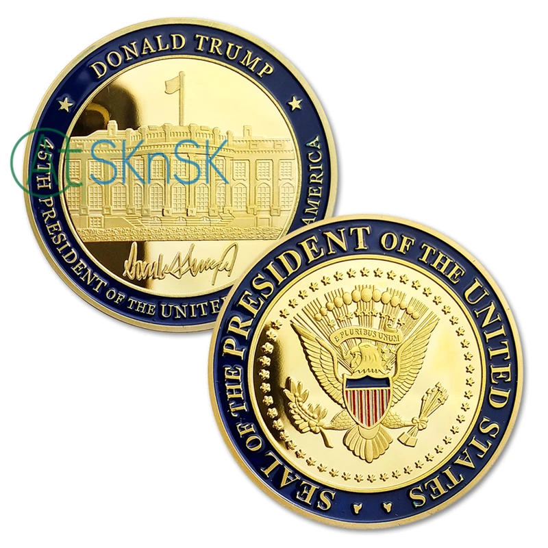

New 1/3/5/10pcs Seal of the 45th President of The United States USA Donald Trump Gold Plated Coins Collectibles Gifts Souvenirs