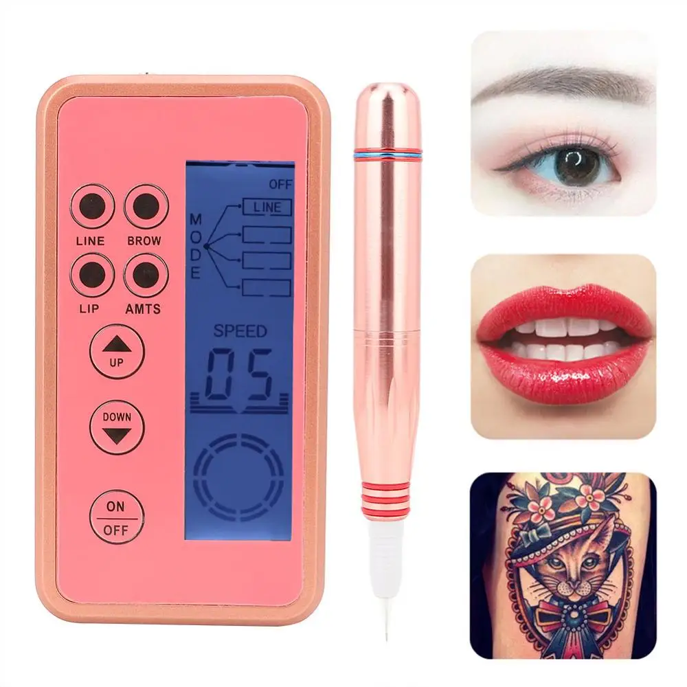 

New Charmant 3 LCD Digital Tattoo Machine Semi Permanent Makeup Machines Eyebrow Lip Eyeliner Tattoo Gun Microblading Pen Supply