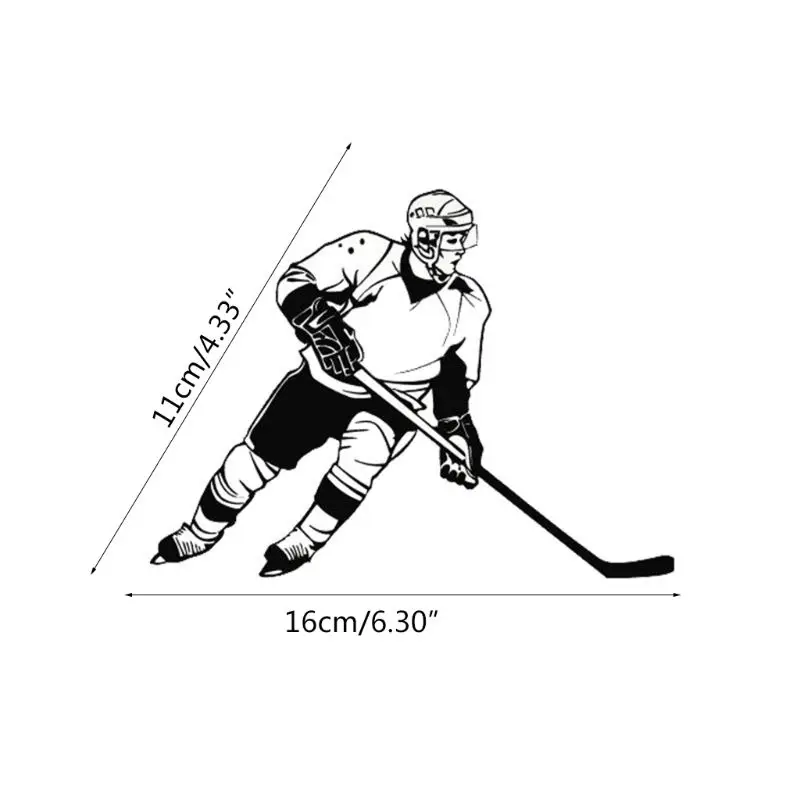 16x11 см хоккейные спортивные автомобильные стильные модные наклейки на окна автомобиля черного и серебристого цвета для стайлинга автомобилей