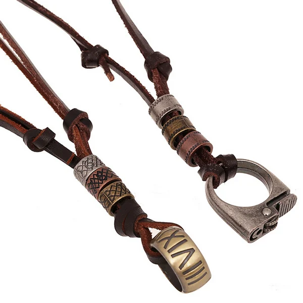 New arrival men's fashion leather necklace vintage men jewelry retro