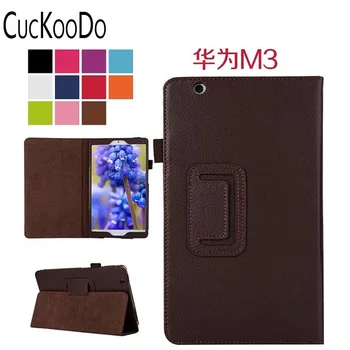 

CucKooDo 200Pcs/lot Folio Slim Fit PU Leather Slim-Book Stand Cover Case-for Huawei Mediapad BTV-W09 / M3 8.4 inch Tablet