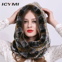 ICYMI, зимняя шапка с капюшоном, шарф, мех кролика Рекс, вязаная шапка, хорошее качество, натуральный мех, шарфы и шапки, супер теплая женская зимняя шапка