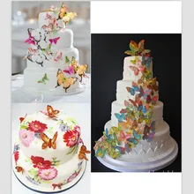 20 шт. бабочки кекс бумага для выпечки украшения свадьба день рождения съедобное рисовое вафельное украшение Поставки