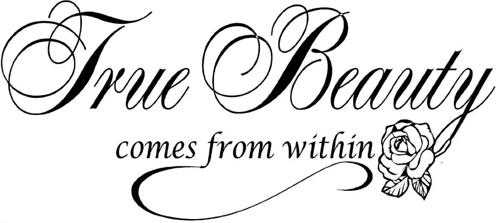 Beauty Salon Wall Decal Quote True Beauty Inspirational Beautiful