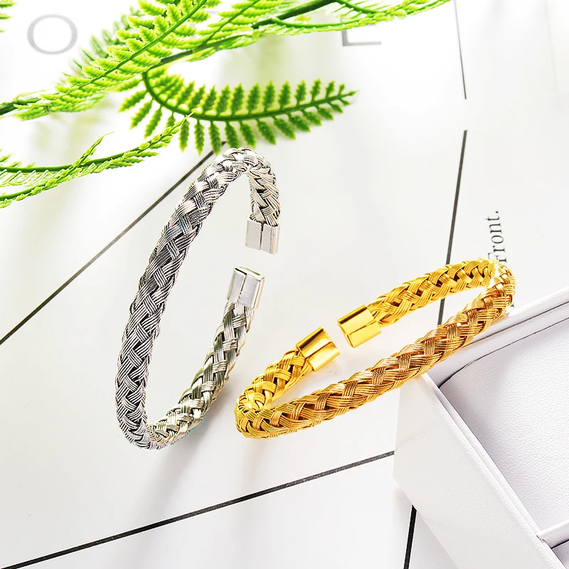Модные украшения цвета: золотистый, серебристый Цвет 316L Нержавеющая сталь браслет для Для женщин подарок уникальный дизайн браслет для Для женщин N2